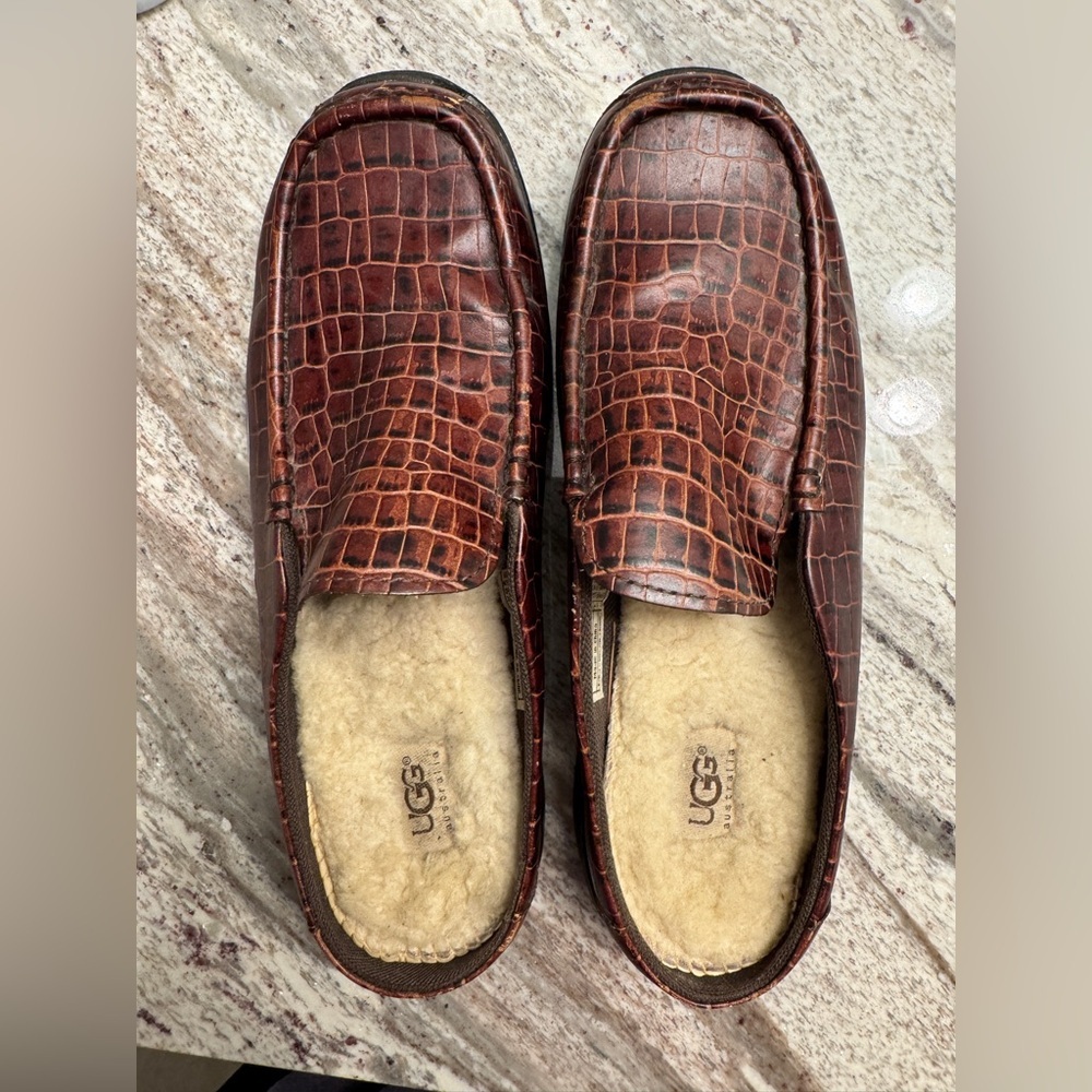 UGG womens Brown Leather Loafers